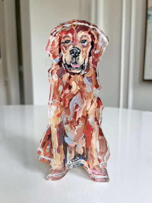 "Golden Retriever Red" Acrylic Shelfie Small