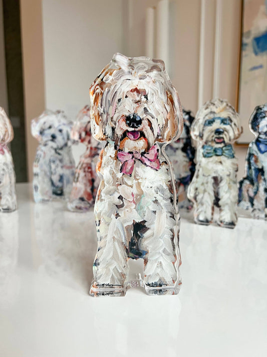 "Doodle Pink Bow" Acrylic Shelfie Small