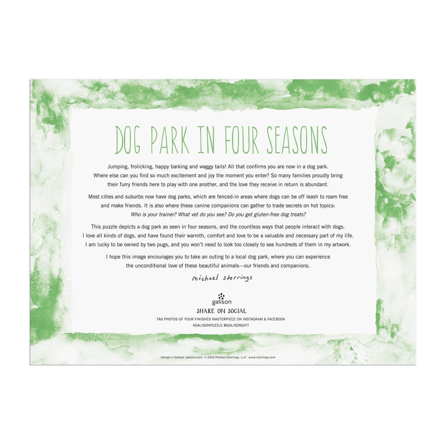 Michael Storrings Dog Park in Four Seasons Puzzle