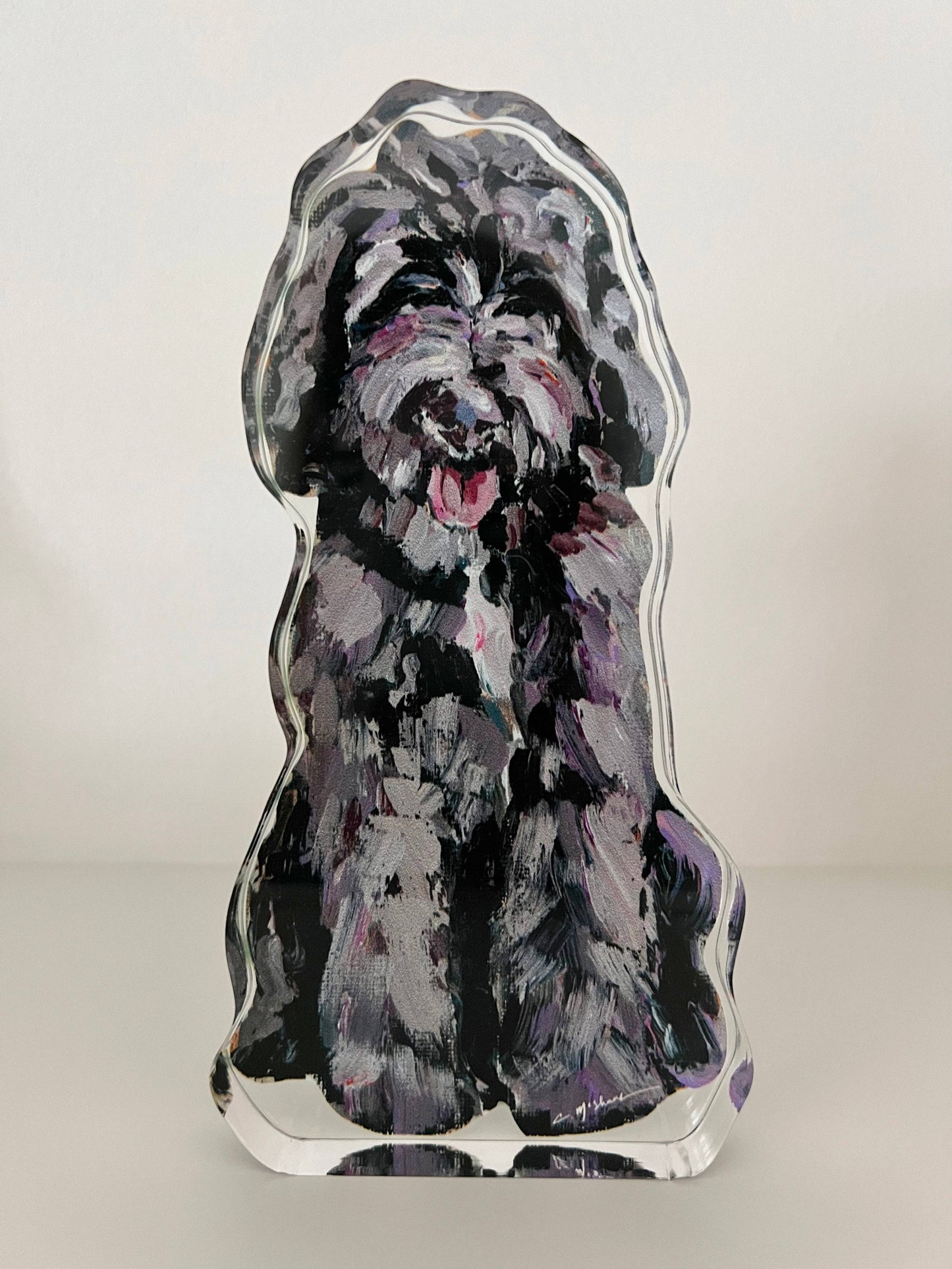 "Golden Doodle Chocolate Shaggy"  Acrylic Shelfie Small