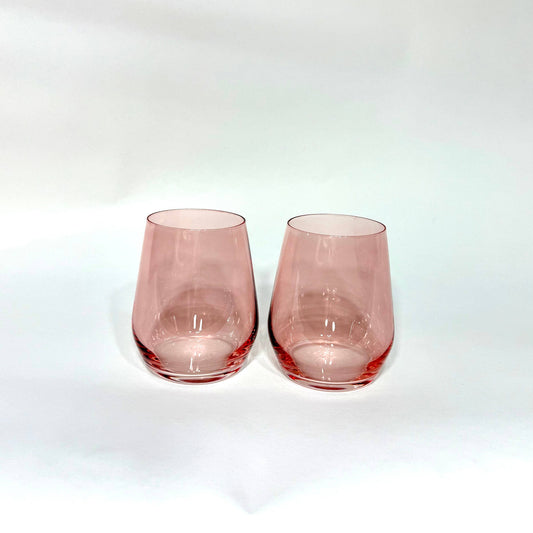 Peach Bellini | Stemless Colored Wine Glass