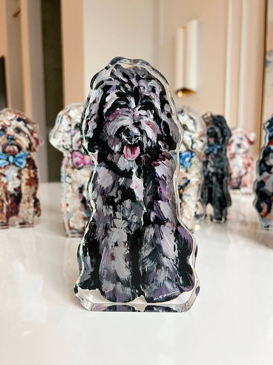 "Golden Doodle Chocolate Shaggy"  Acrylic Shelfie Small