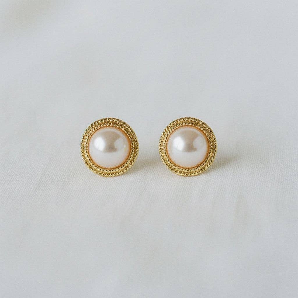 Chic Geometric Pearl Accent Drop Earrings