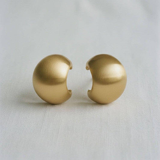 Modern Geometric C-Shaped Drop Earrings