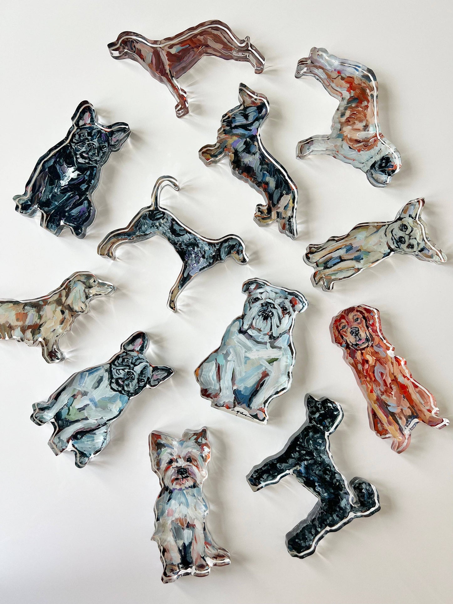 "Dachshund Blonde Long-haired" Acrylic Shelfie Small