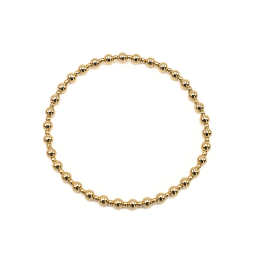 4mm+2mm+4mm Gold Filled Waterproof Dimension Bracelet | 7"