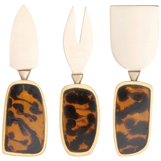 Tortoiseshell Cheese Knives Set of 3