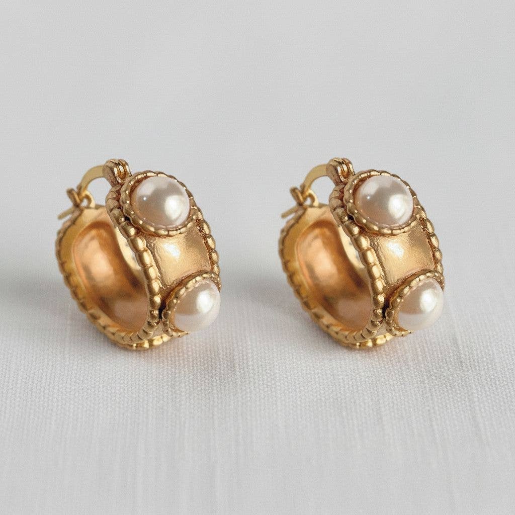 Artisan Retro Pearl Drop Earrings