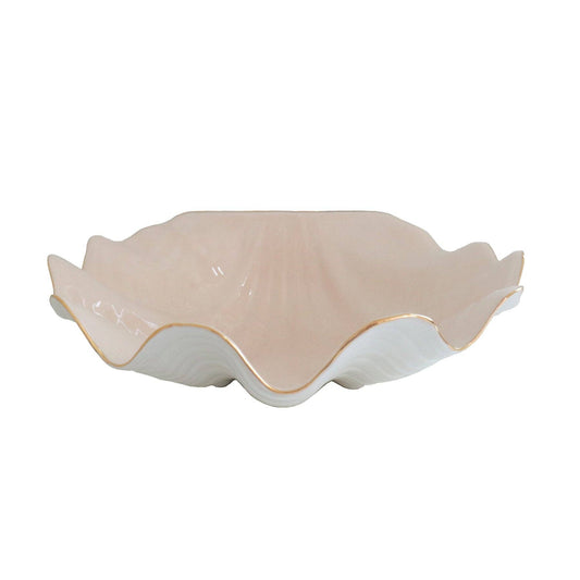 Clam Shell Bowl with 22K Gold Accent | Blush, Small