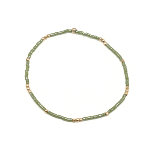 2mm Newport EVERGREEN + Gold Filled Waterproof Bracelet | 6.5"